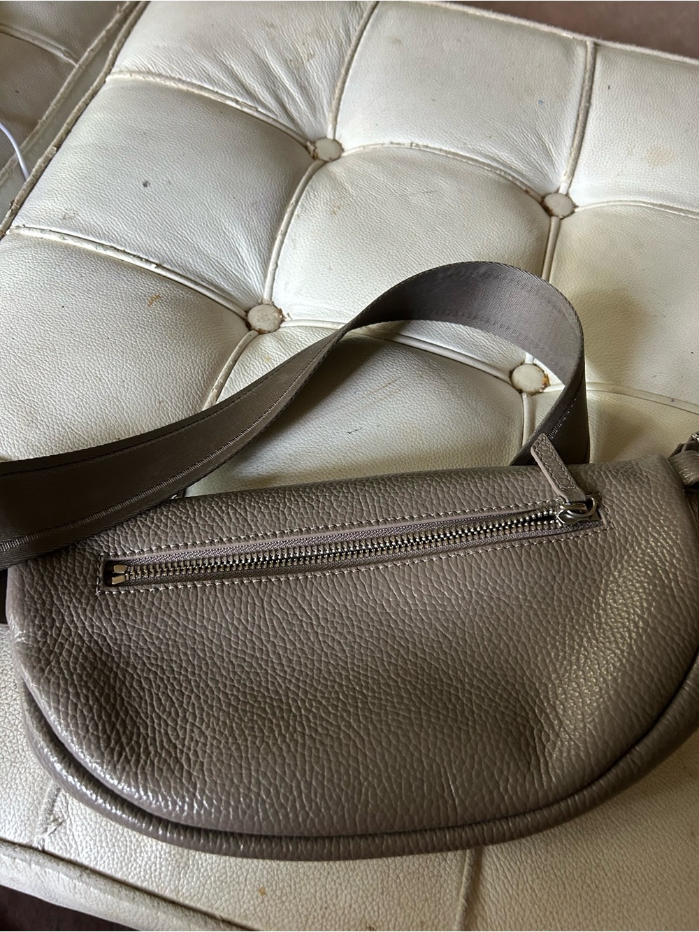 Quince Taupe Pebbled Leather Crossbody Belt Bag - Picture 4 of 6